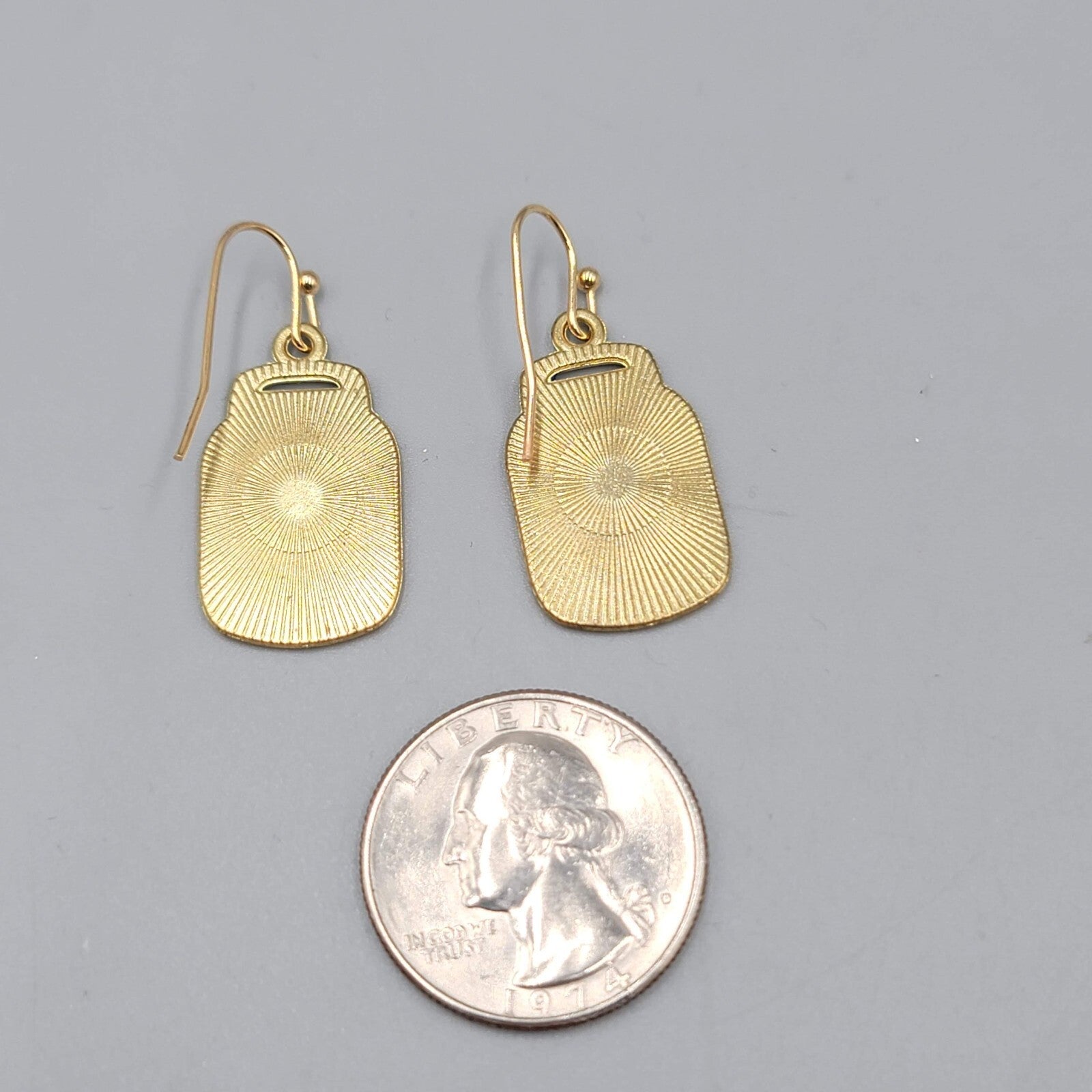 Cheese Puffs Balls Pierced Earrings Gold tone dangle 1"