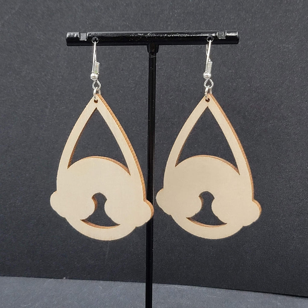 New Rainbow Pierced Earrings Pride Wood Teardrop Dangle 2.25"