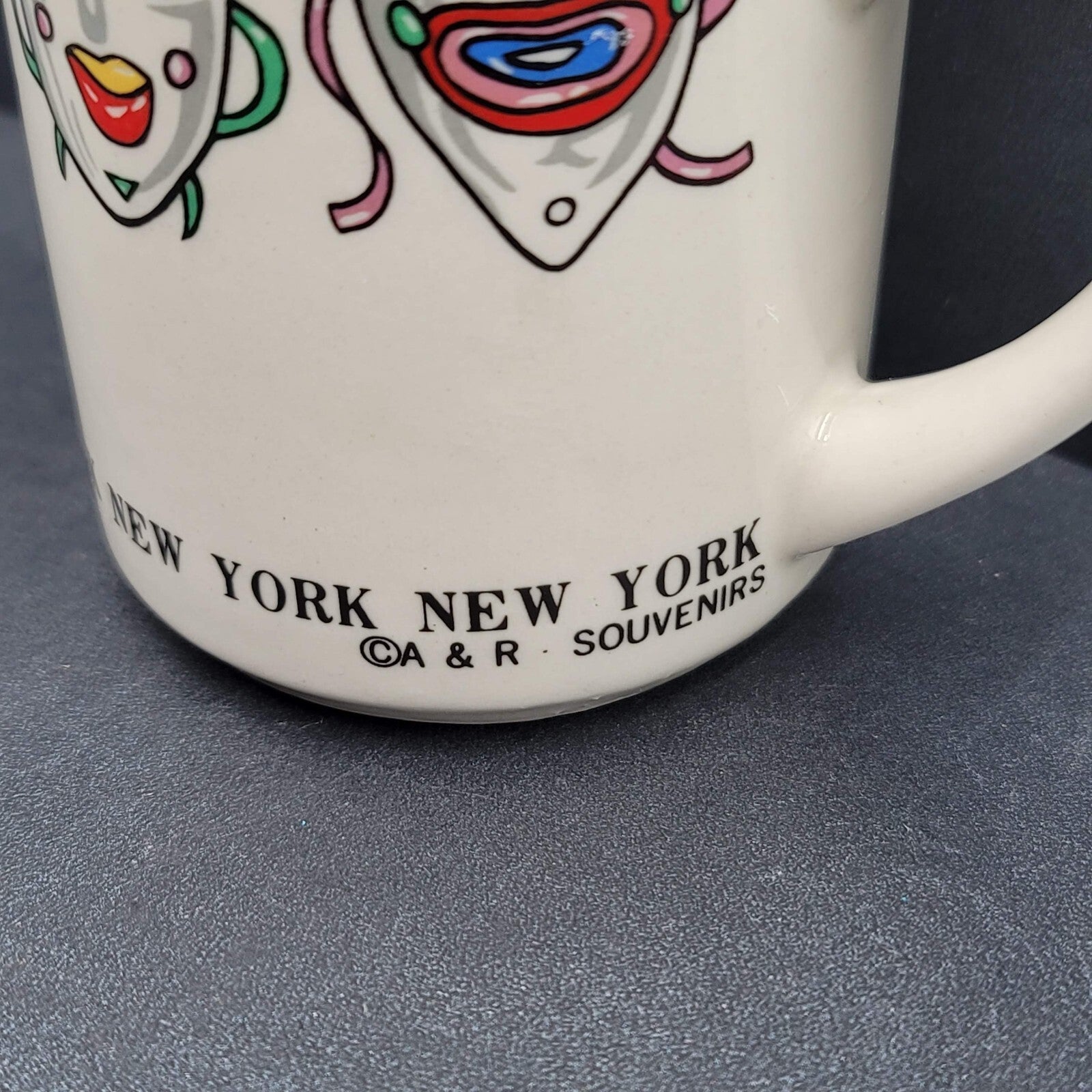 Vintage New York Souvenir Coffee Mug NYC Theater Masks Clown Drama