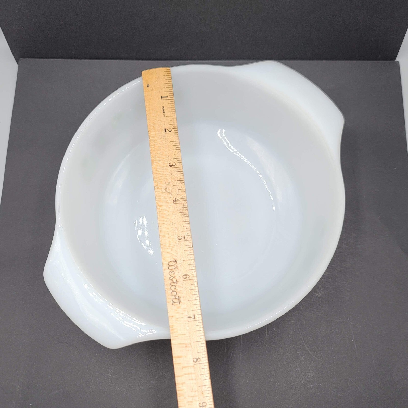 436 Anchor Hocking Meadow Green Fire King Round Casserole Dish 1 QT