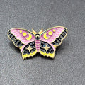 Moth Purple Pink Enamel Lapel Hat Pin Moon Phase 1.5"