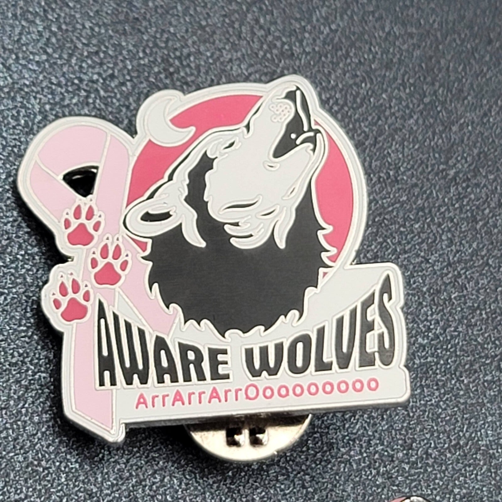 Aware Wolves Breast Cancer Awareness Pink Ribbon Pin Lot