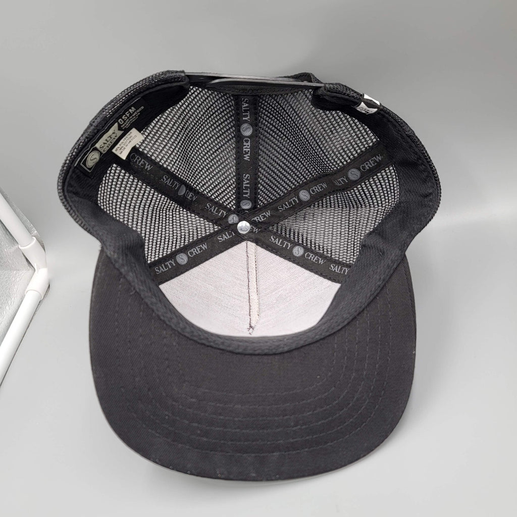 Salty Crew Dos Palms Find Refuge in the Sea Black Snapback Trucker Hat