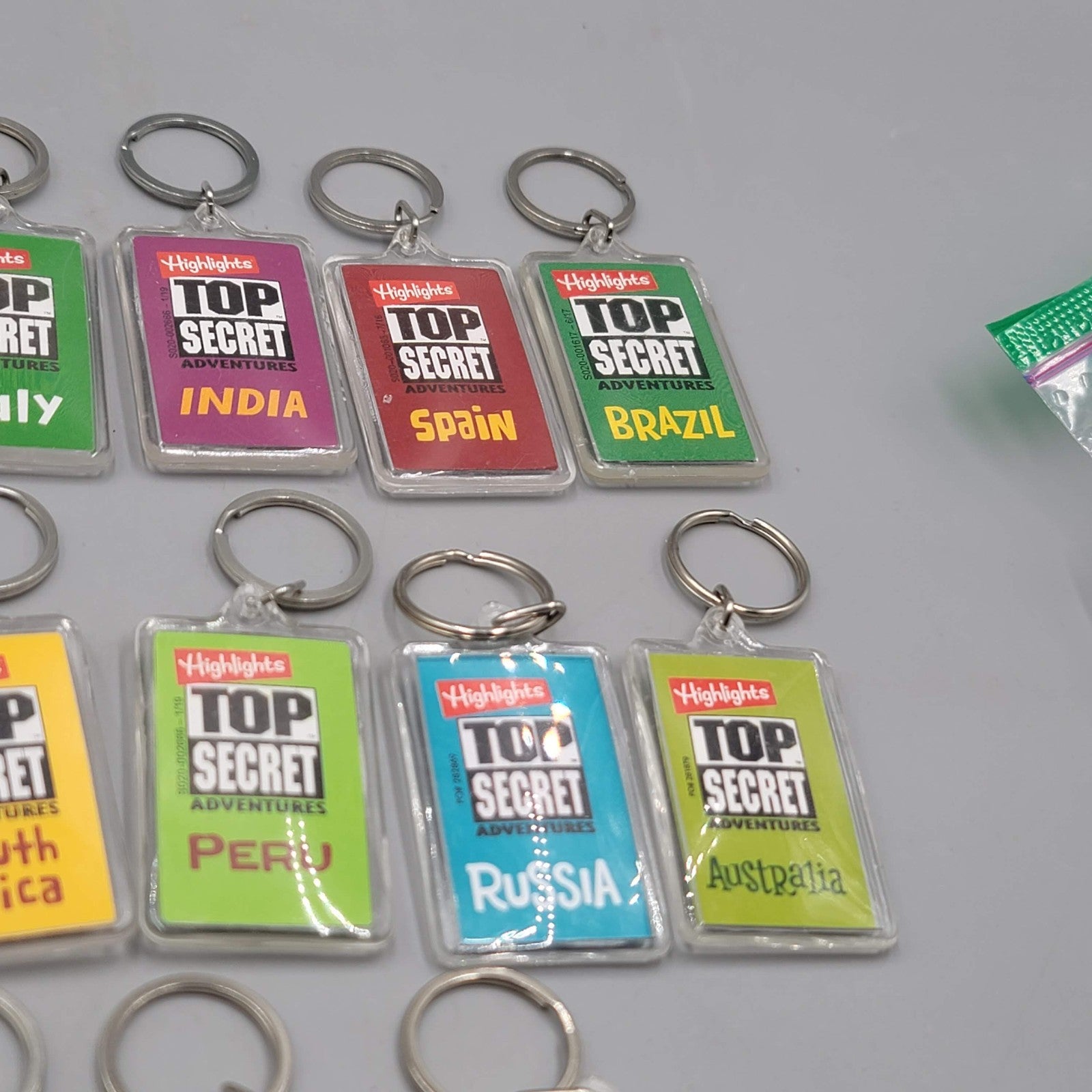 Highlights Top Secret Adventures Lot of 13 Keychains Acrylic