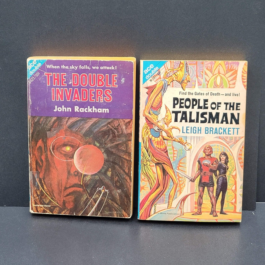 Lot of 2 ACE DOUBLE Leigh Brackett and John Rackham Vintage Science Fiction PPBK