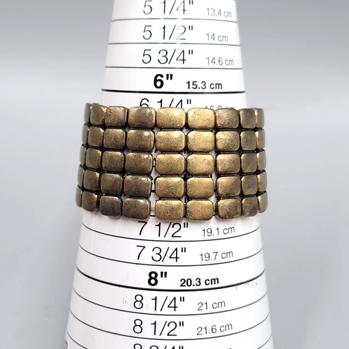 Bronze tone Elastic Bracelet 1 3/8 in Wide and  in