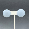 Vintage Clip on Earrings Blue Chatoyant Resin Disc Button Style 1" Screw Back