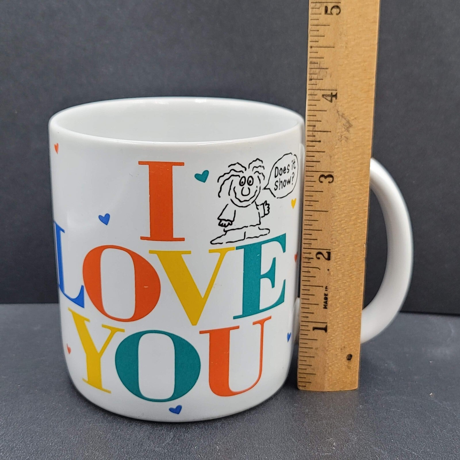 Vintage I Love You Hearts Coffee Mug Tea Cup Ceramic Designers Collection