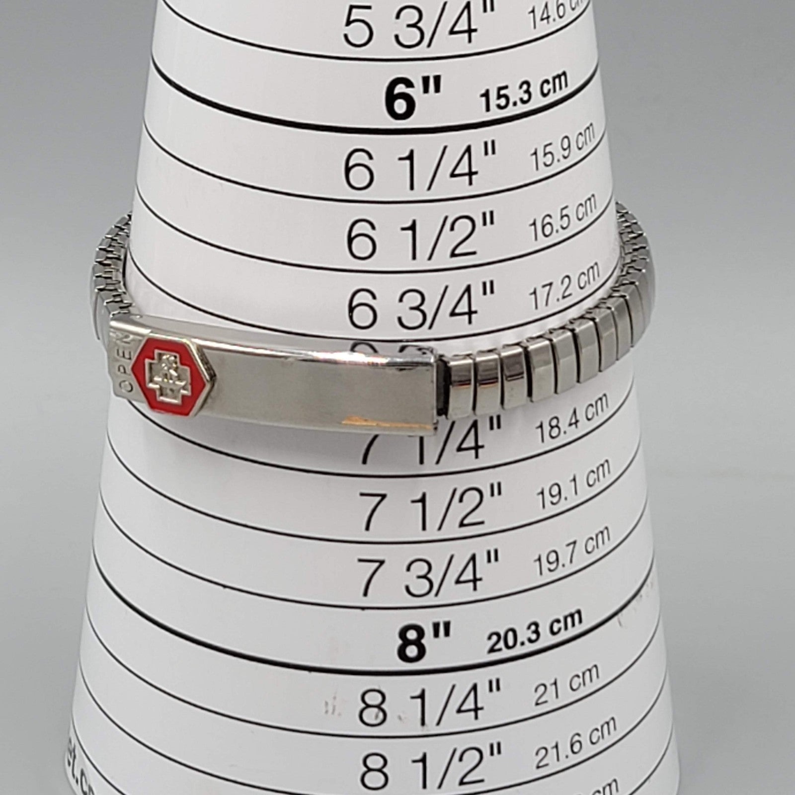 Medical Bracelet Alert Open For Info Stainless Steel 7"