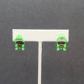 Turtle Pierced Earrings Enamel Enamel Dangle 3/4"