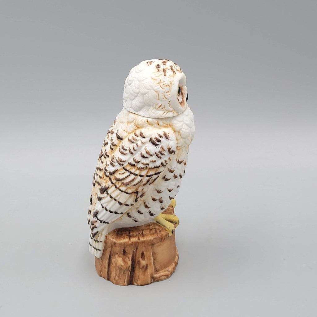 Vintage Ceramic Owl Decanter Bottle Figurine Ski Country 4 in Miniature Empty