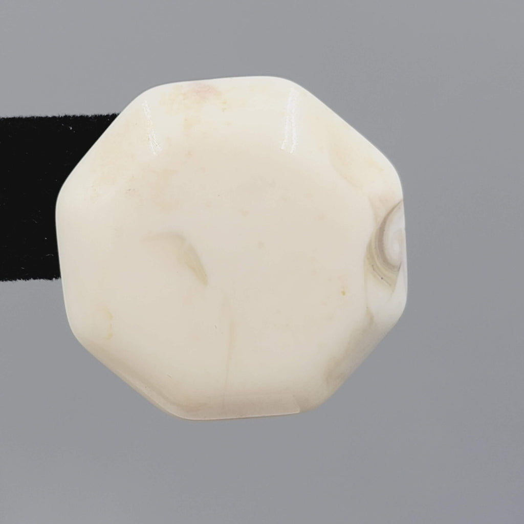 Vintage Pierced Earrings White Gray Marble Look Octagon Drop 1.25"