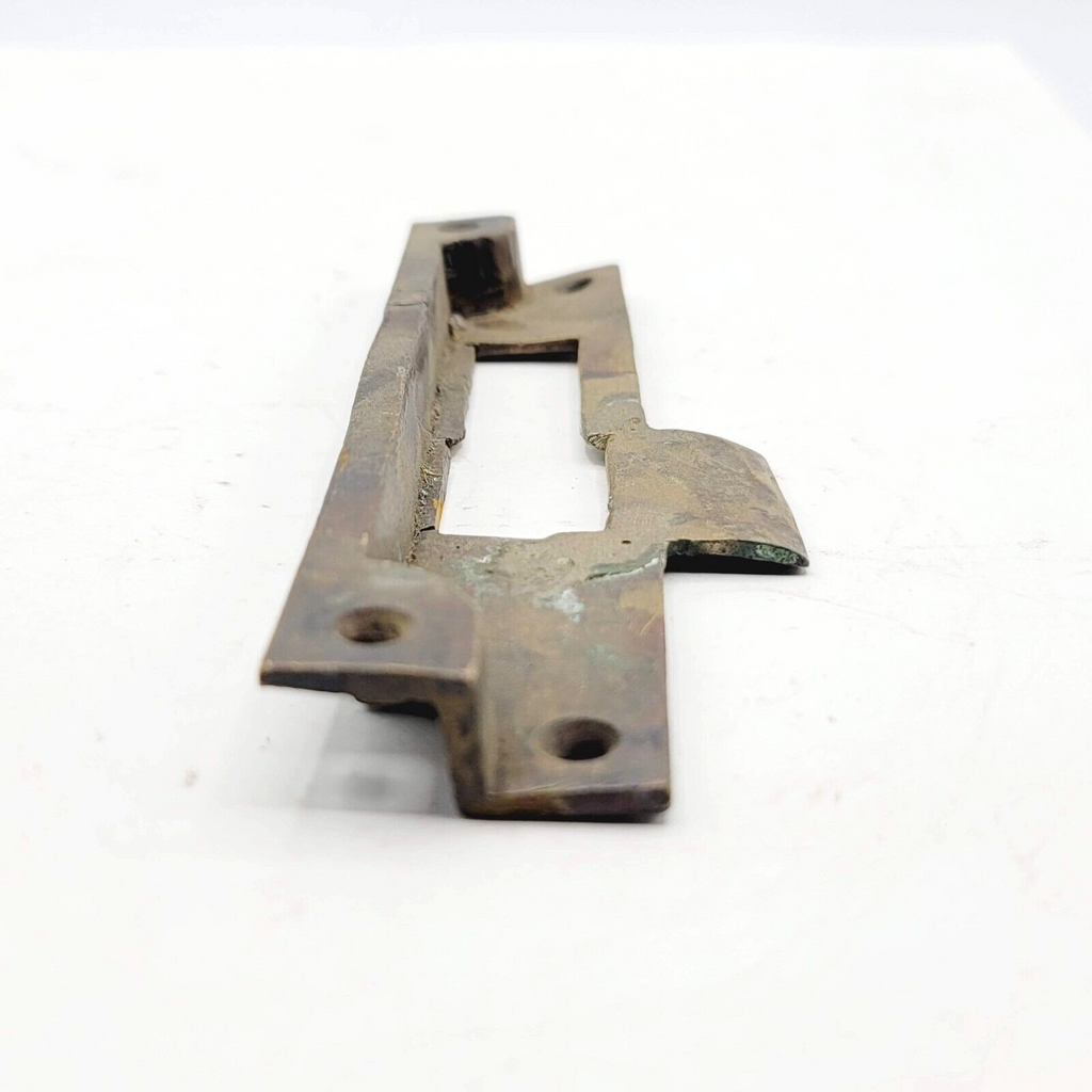 Antique Bronze Exterior Door Strike Plate Mortise Inset 7" x 1 1/2"