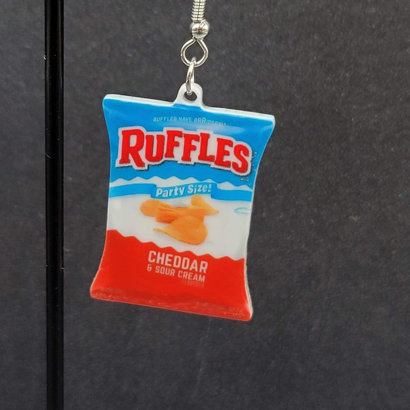 Pierced Earrings Ruffles Cheddar Sour Cream 1.25"