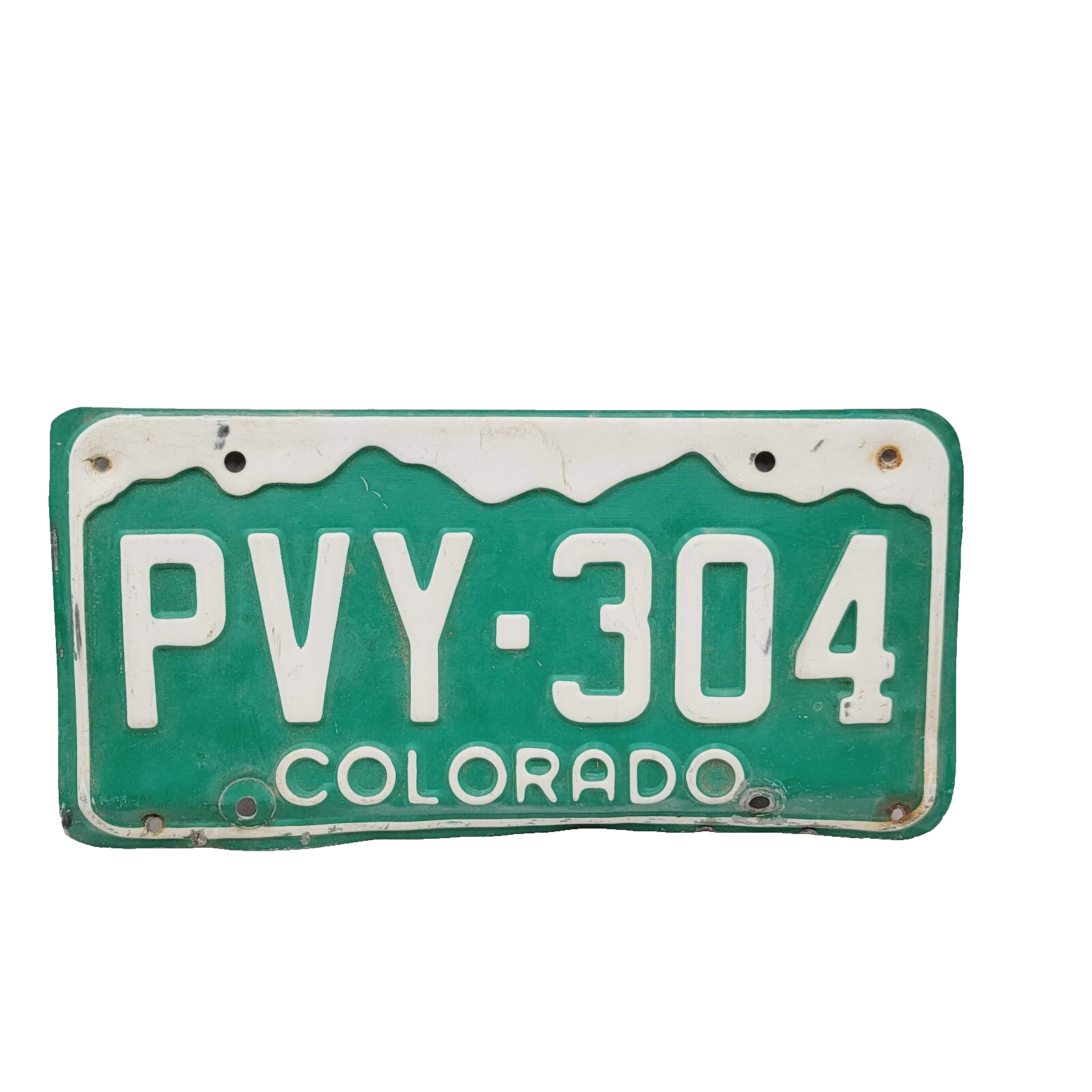 License Plate Vintage COLORADO PVY 30412" x 6" Green White
