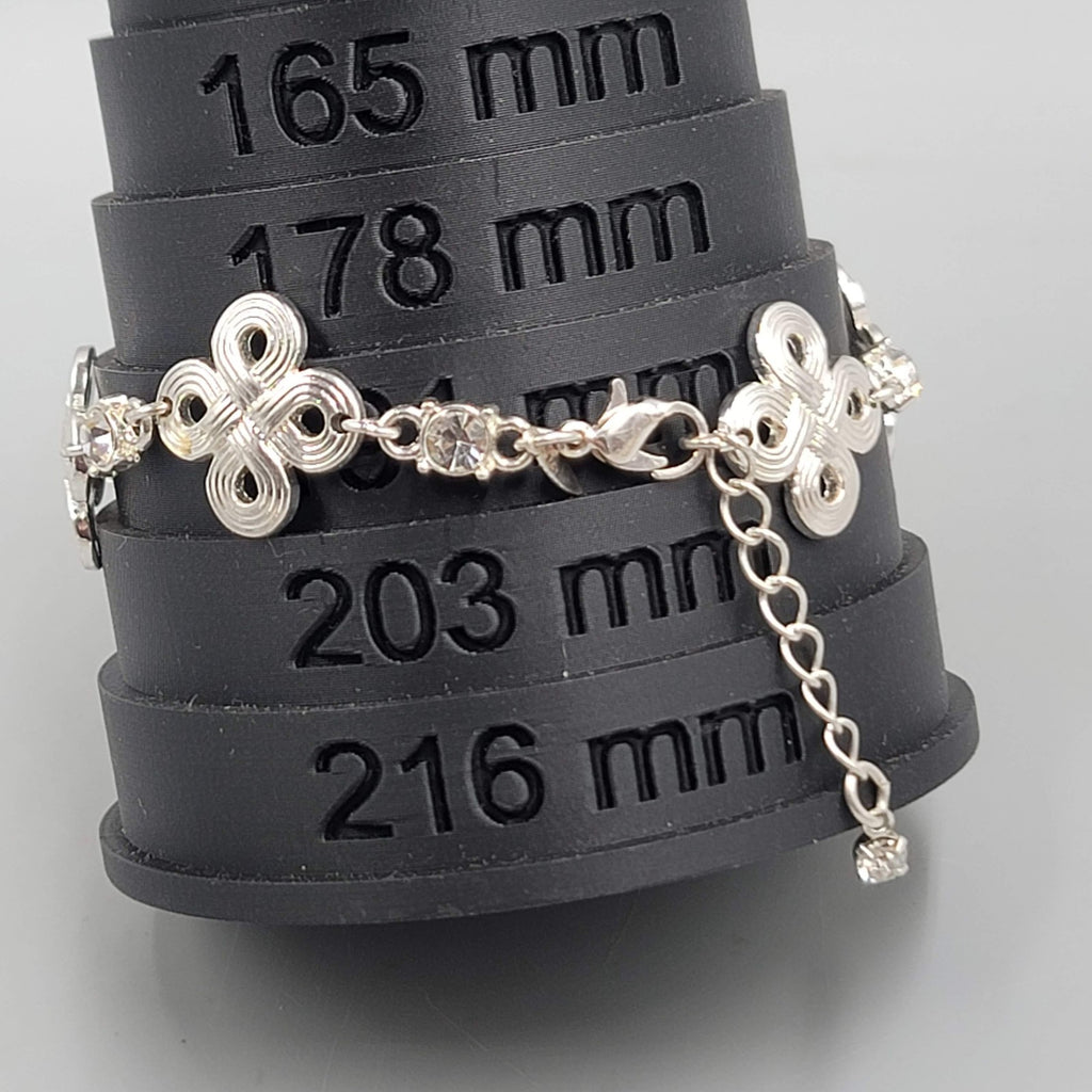 Ann Taylor Bracelet Silver Tone Crystal Accent Adjustable Toggle Chain 8 Inch NW
