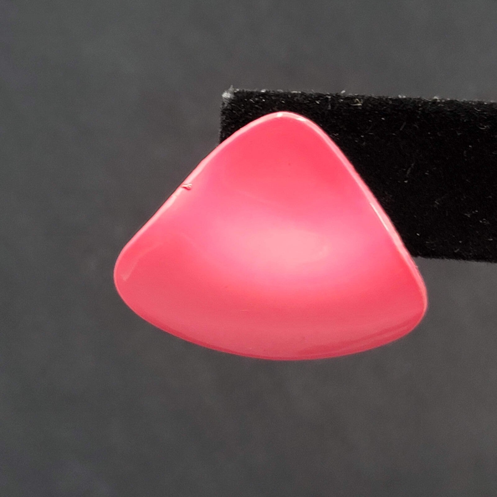 Vintage Pierced Earrings Pink Enamel Triangle Drop 1"