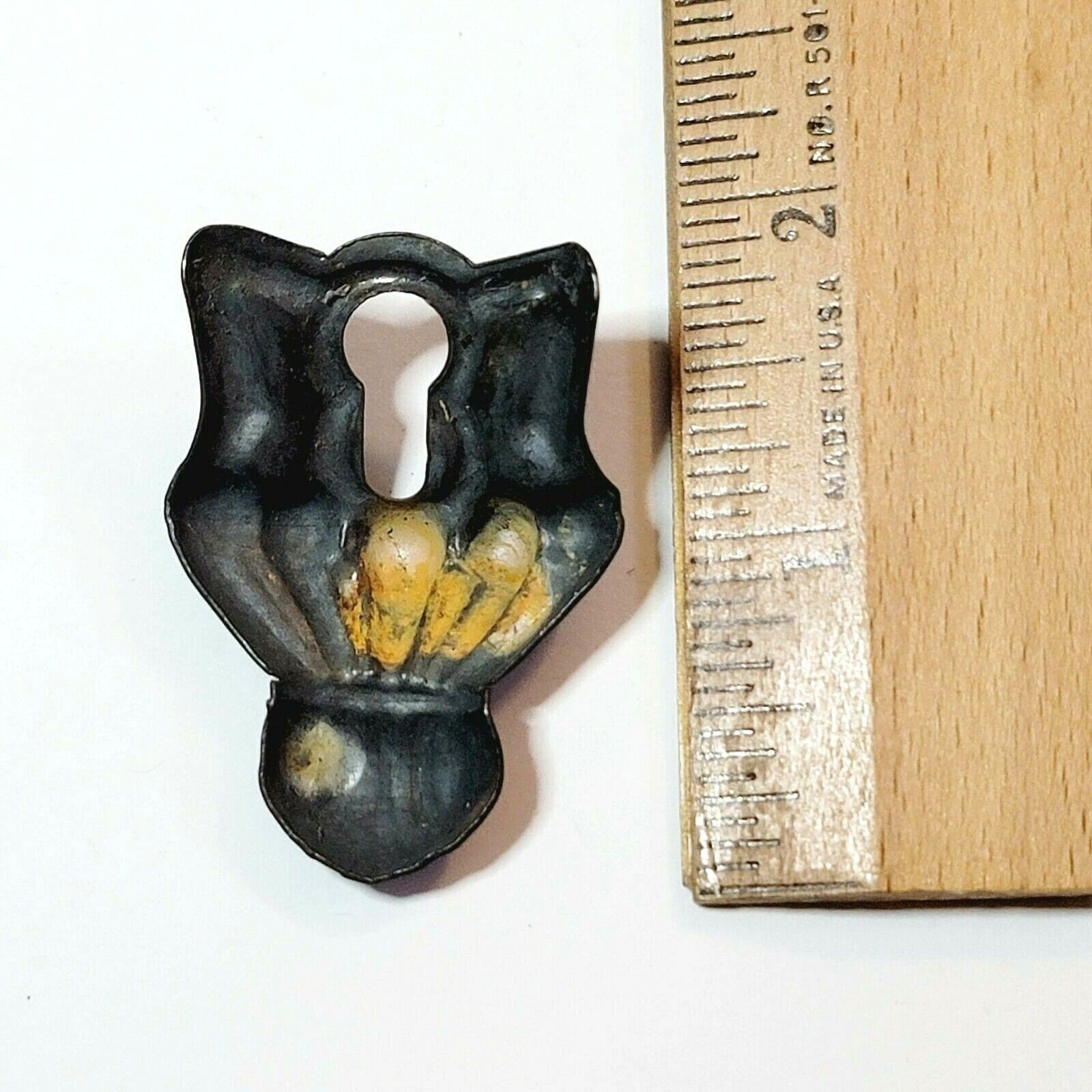 Vintage Ornate Skeleton Key hole Escutcheon Salvage Hardware 1 3/4" 3187