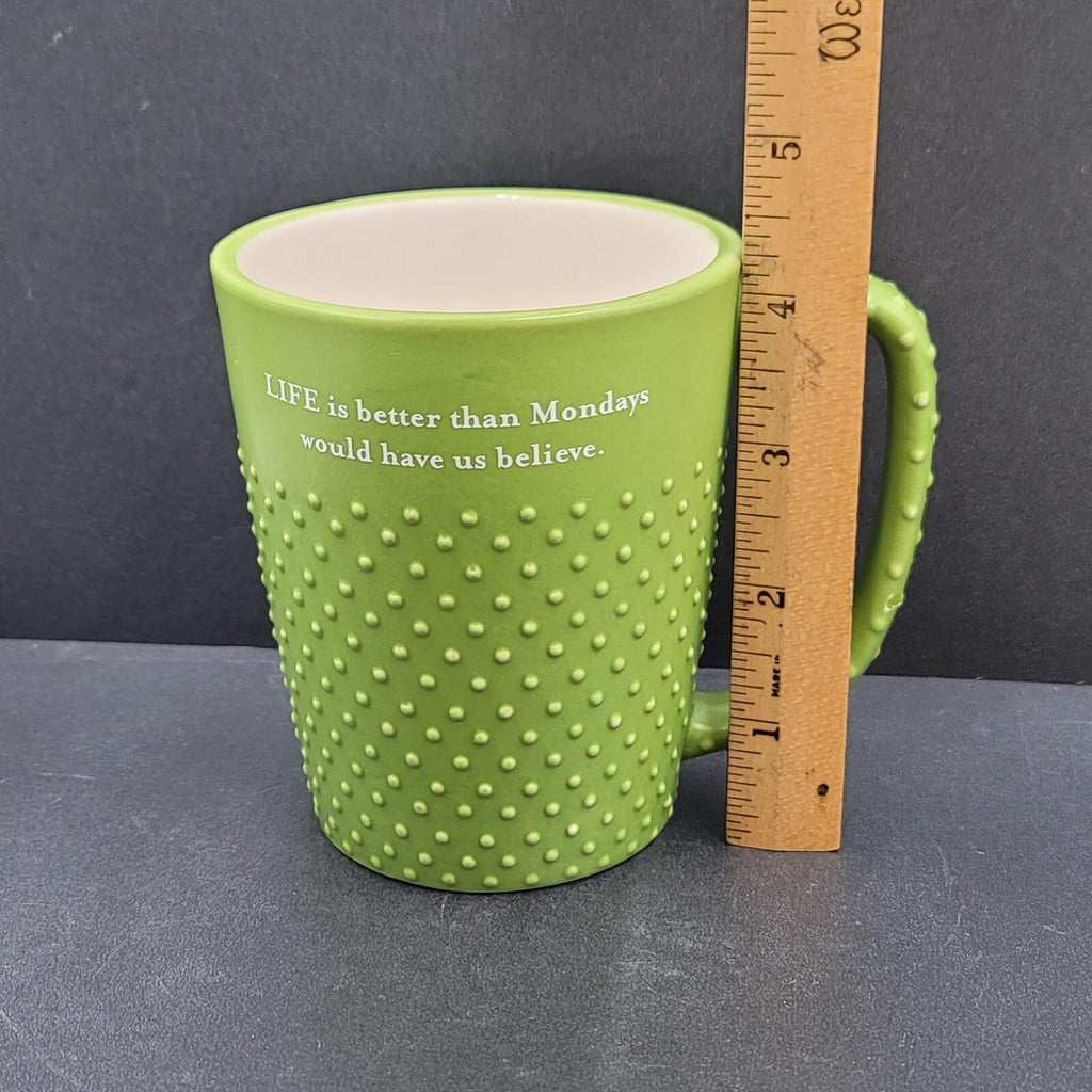 HALLMARK COFFEE MUG Life is better than Mondays would have us believe 12oz Green