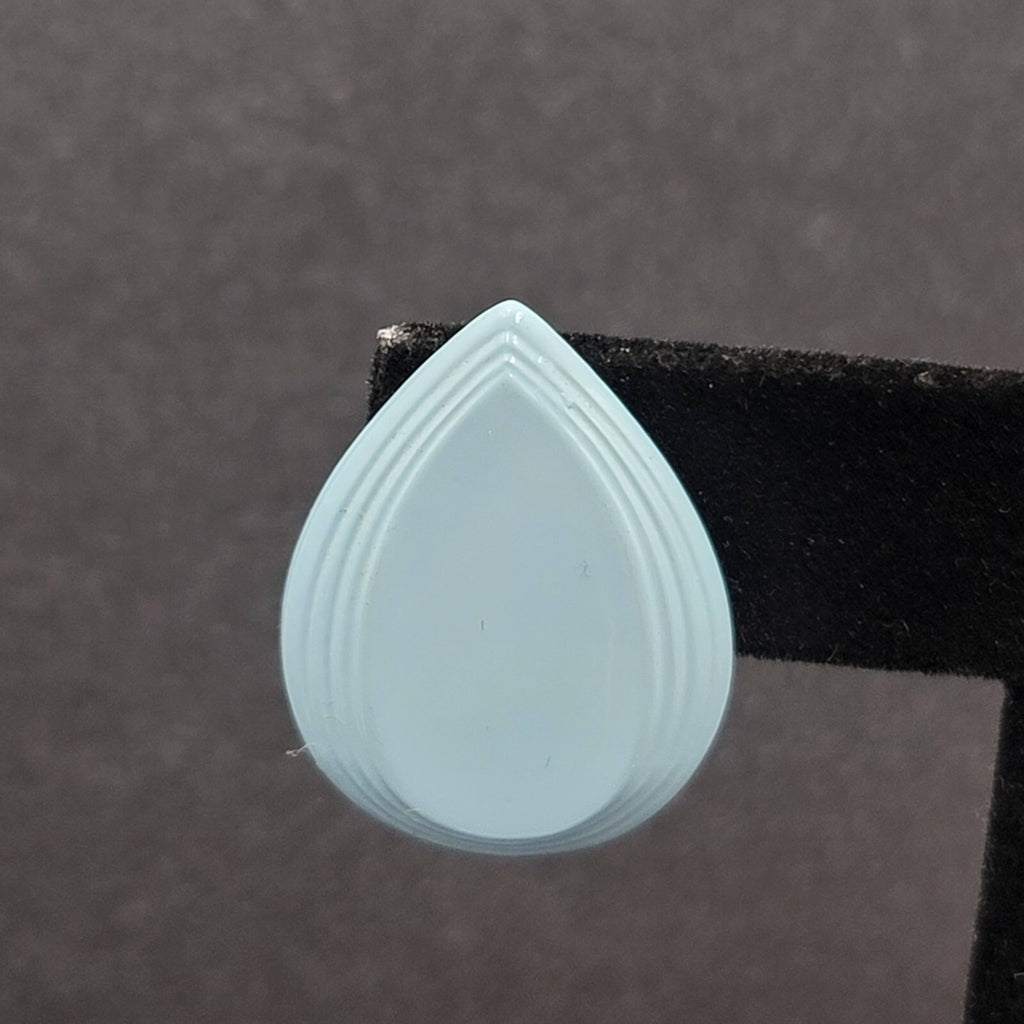 Vintage Pierced Earrings Blue Enamel over Metal Teardrop 1"