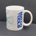 Matco Tools Vintage Ceramic Coffee Mug Cup White Blue Green Hex Design