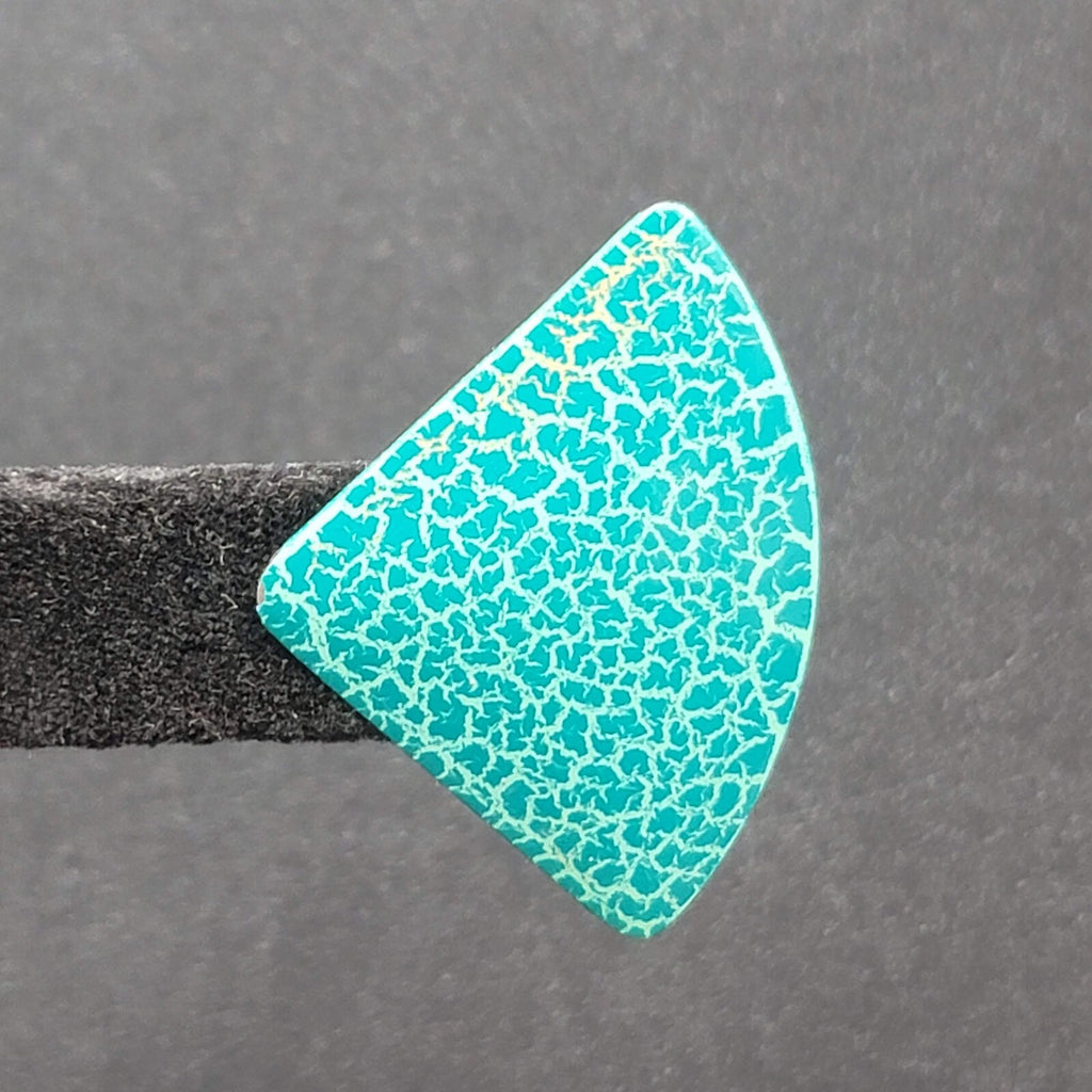 Vintage Pierced Earrings Teal Blue Crackle Enamel Statement Drop 1 5/8"