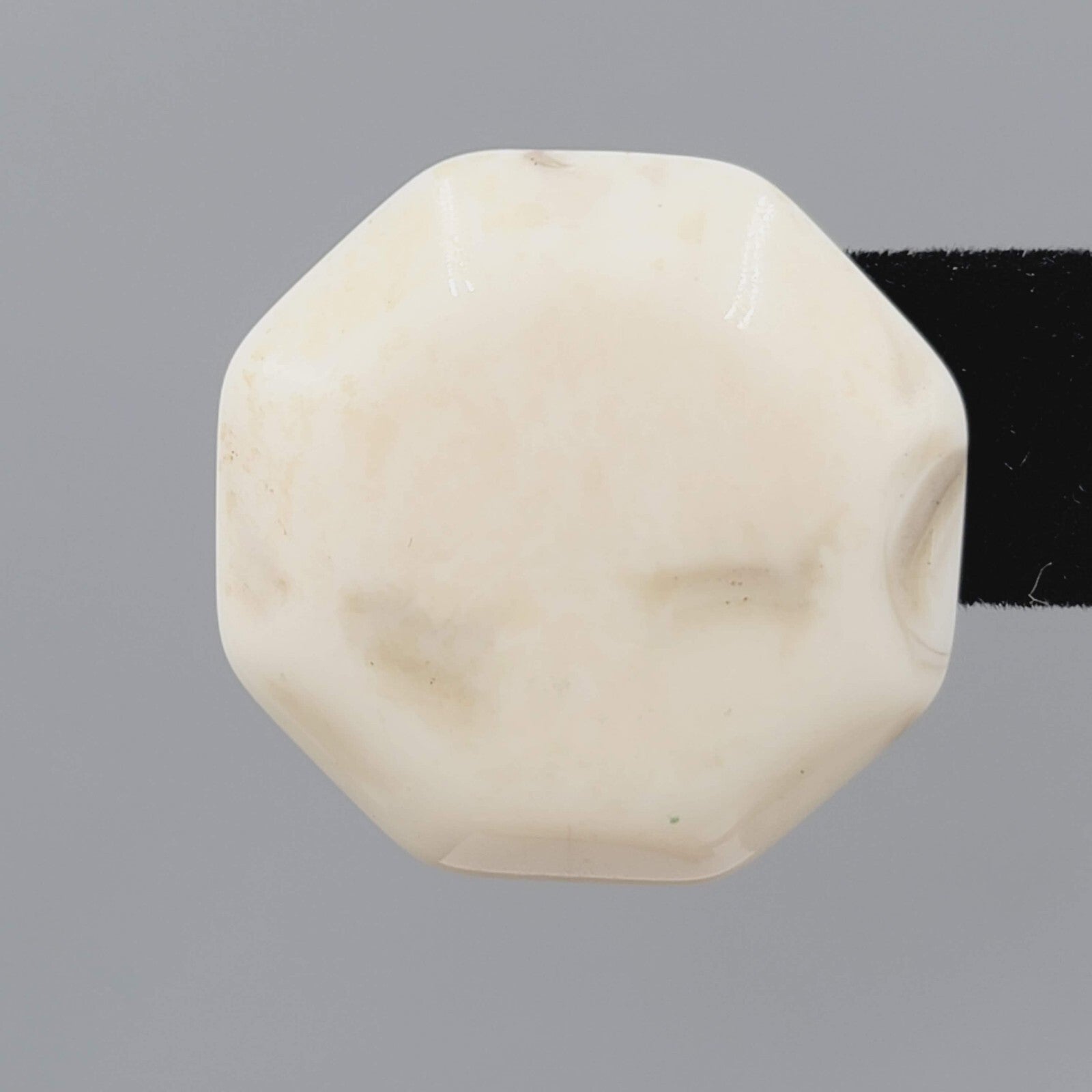 Vintage Pierced Earrings White Gray Marble Look Octagon Drop 1.25"