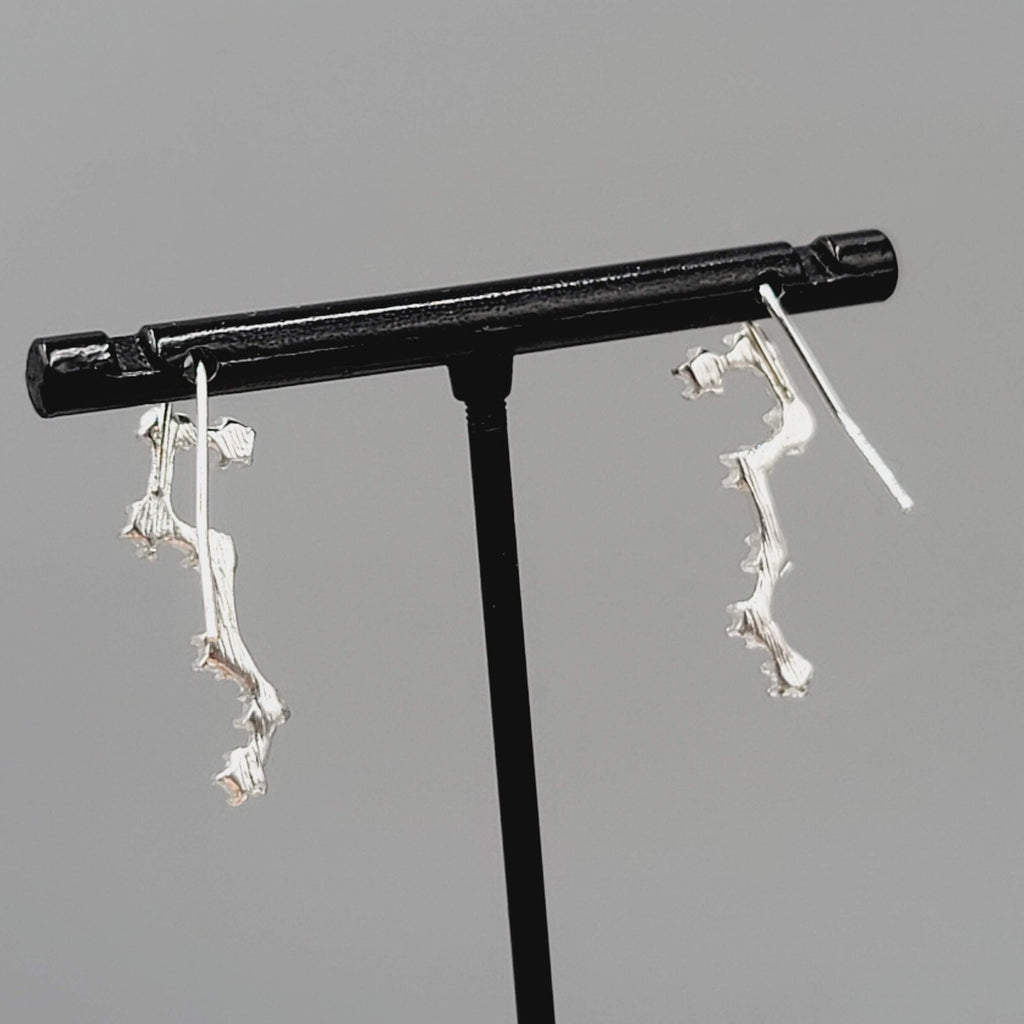 Constellation Rhinestone Pierced Earrings Silver tone Drop 1"