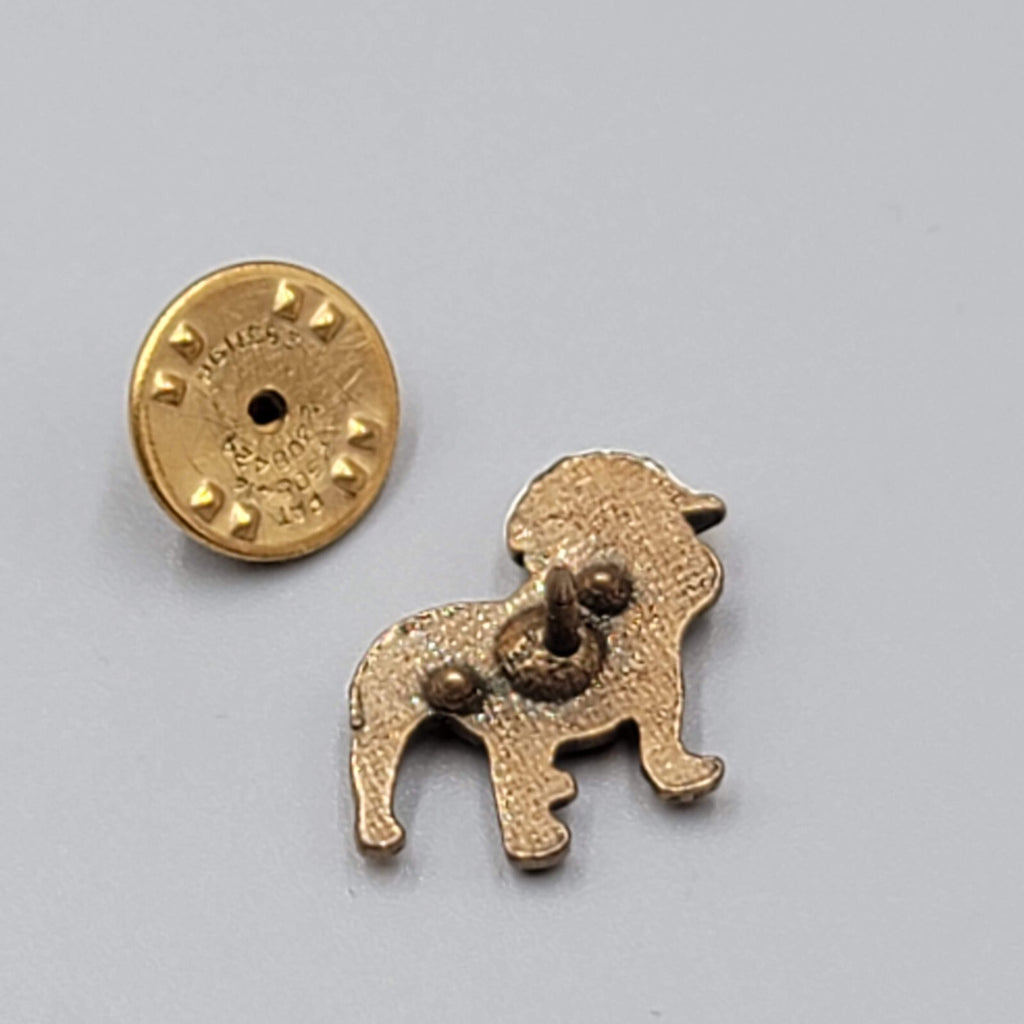 Vintage Mack Truck Gold Tone Bulldog Wearing White Construction Cap Pin Tie Tack