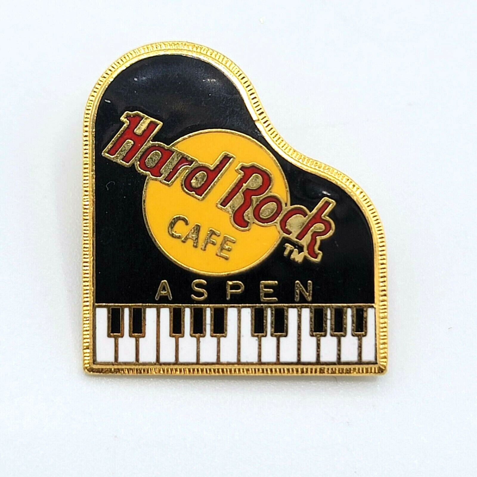 Hard Rock Cafe Pin ASPEN Colorado GRAND PIANO Enamel Lapel Hat Pin 1 1/8"