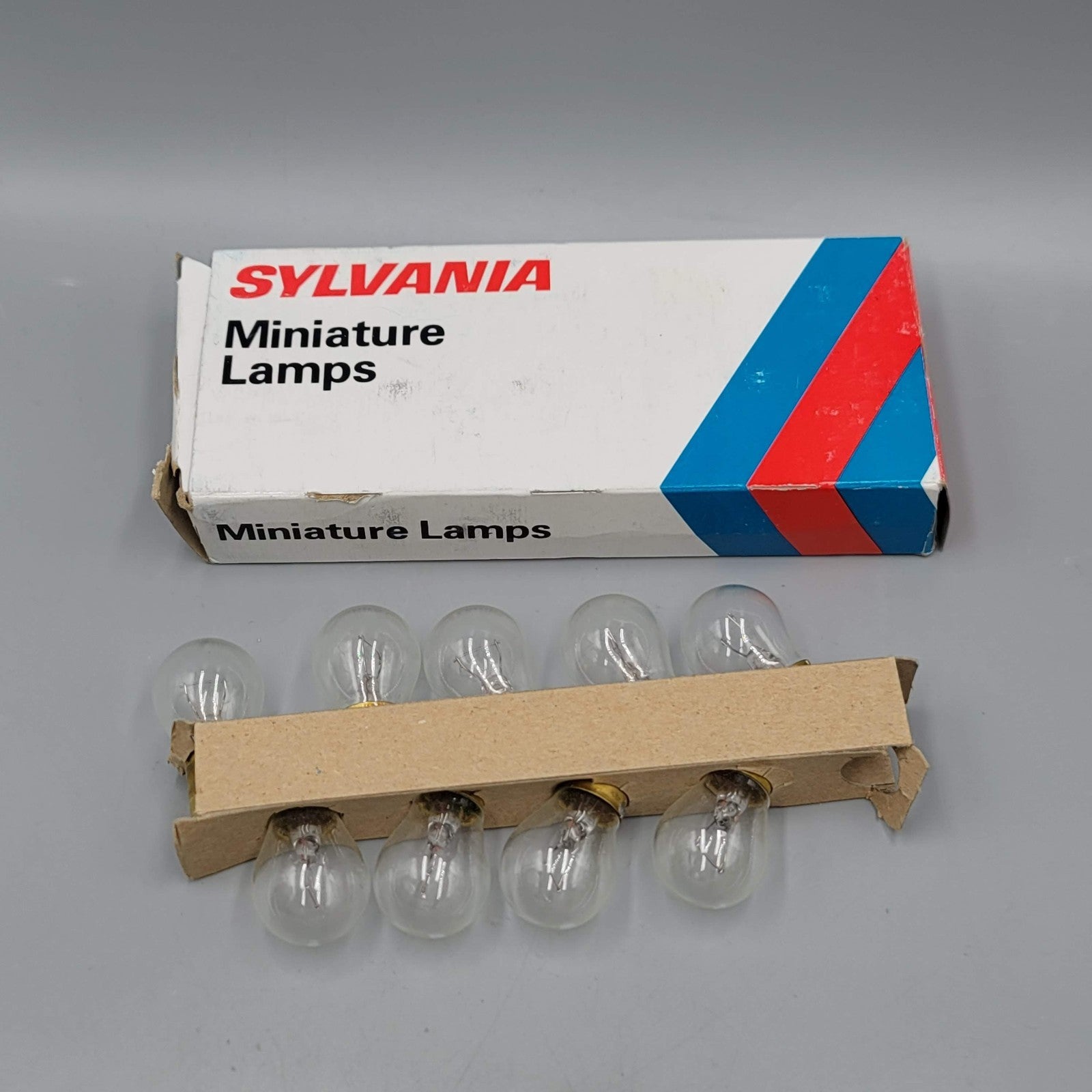 Lot of 9 Sylvania Miniature Clear Lamps 1156 Vintage New Old Stock NOS Org Box