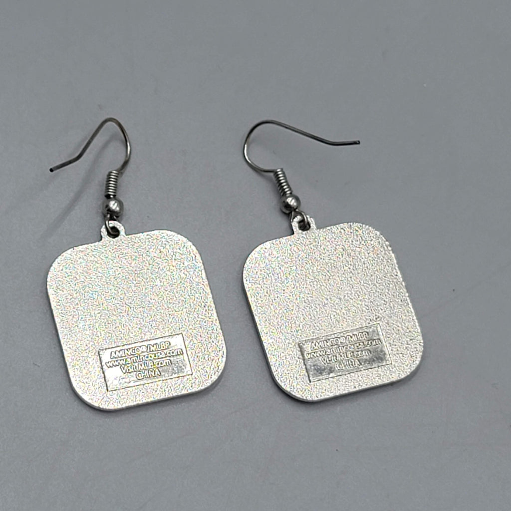 Colorado Rockies Pierced Earrings Baseball Silver tone Dangle 1 1/8"