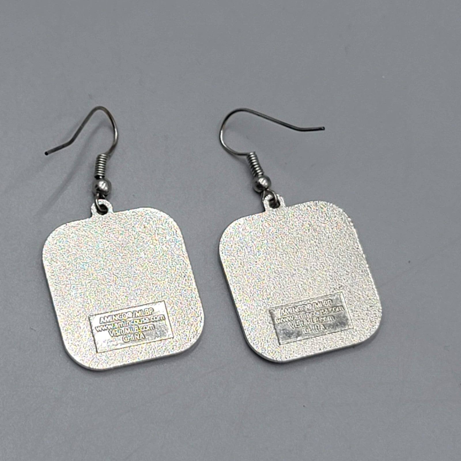 Colorado Rockies Pierced Earrings Baseball Silver tone Dangle 1 1/8"
