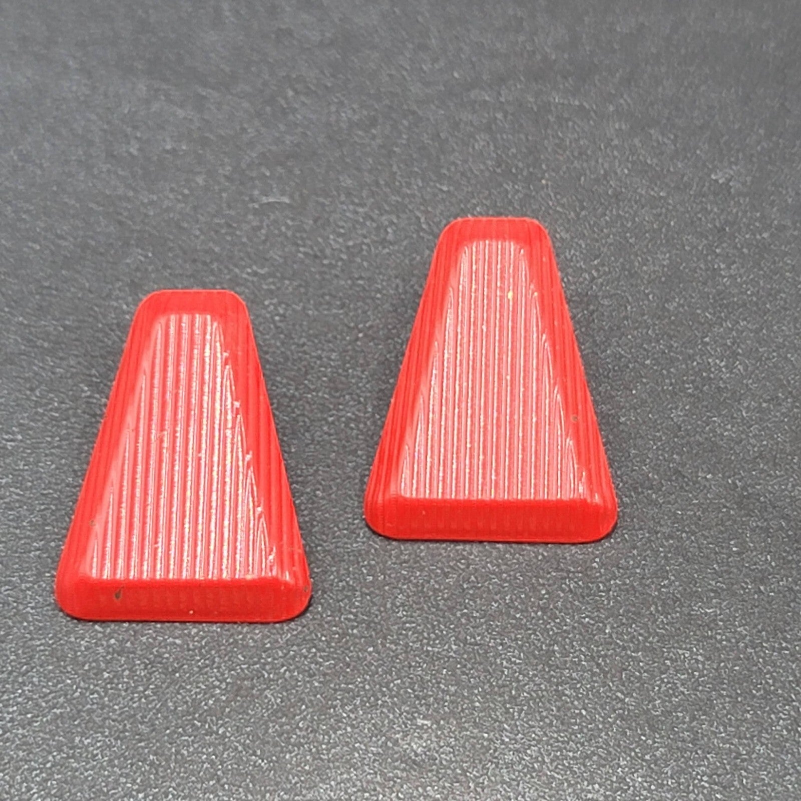 Vintage Pierced Earrings Red Enamel Drop 1.25"