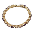 Vintage Purple Crystal Tennis Bracelet 6.75 in