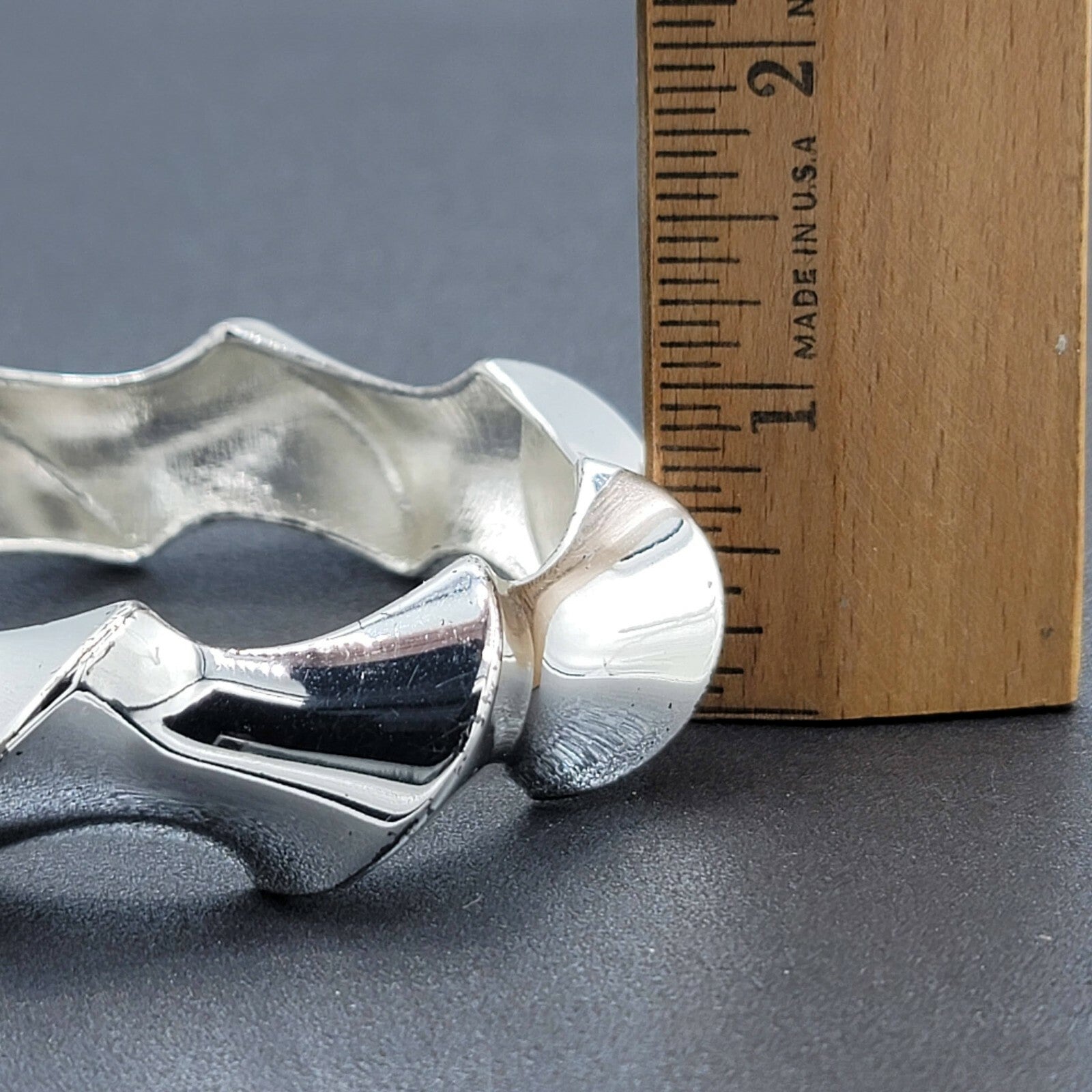 Lot of 2 Clamper Hinged Bracelets Silver Tone Womens Jewelry Rhinestone