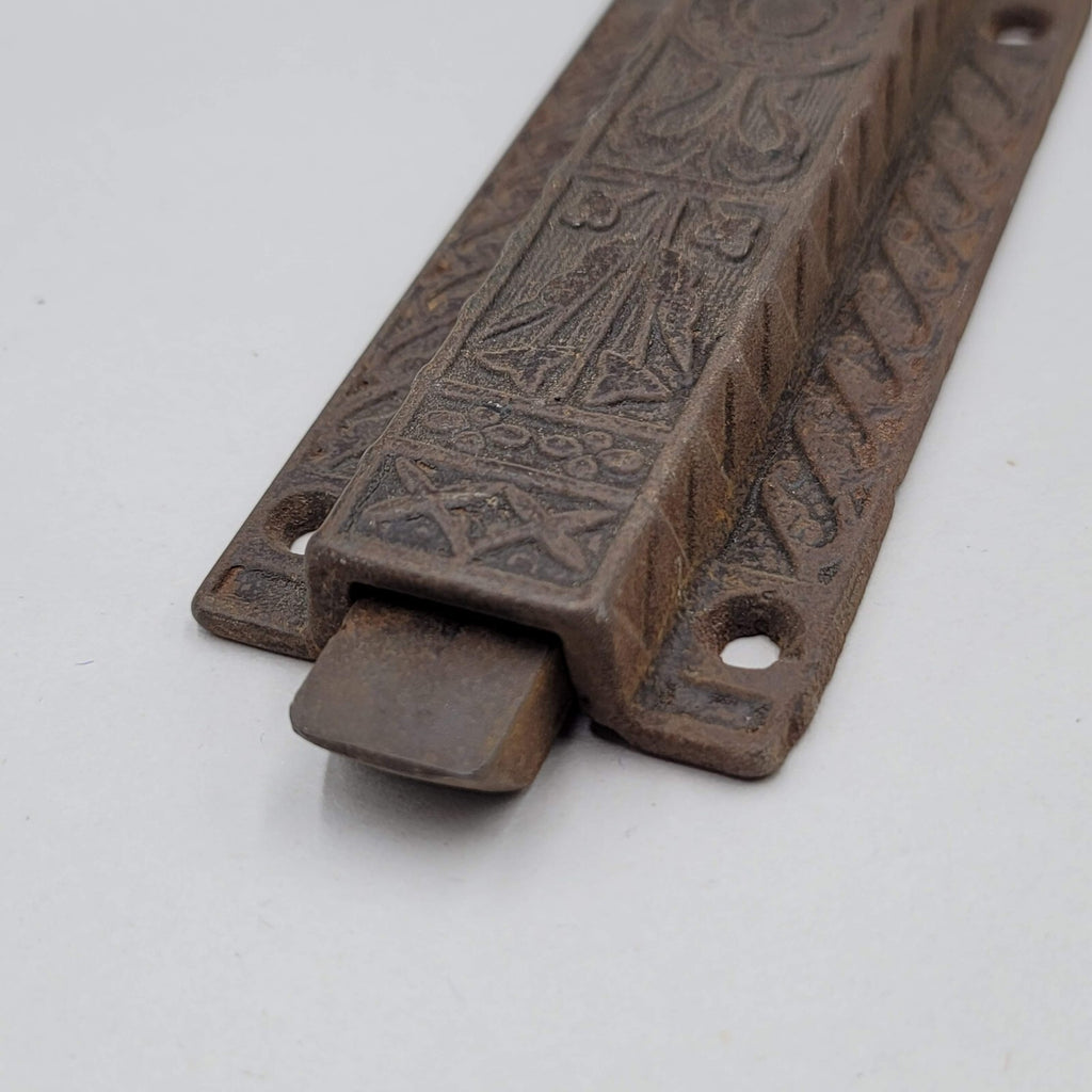 Vintage Antique Plunger Door Stop Cast Iron Eastlake Design Ornate 5.25"