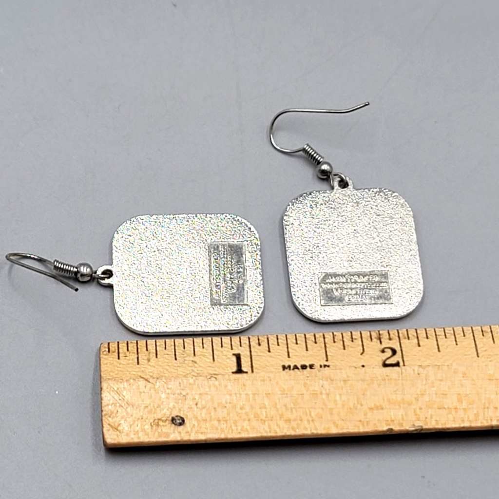 Colorado Rockies Pierced Earrings Baseball Silver tone Dangle 1 1/8"