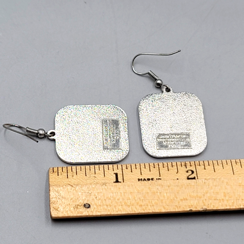 Colorado Rockies Pierced Earrings Baseball Silver tone Dangle 1 1/8"