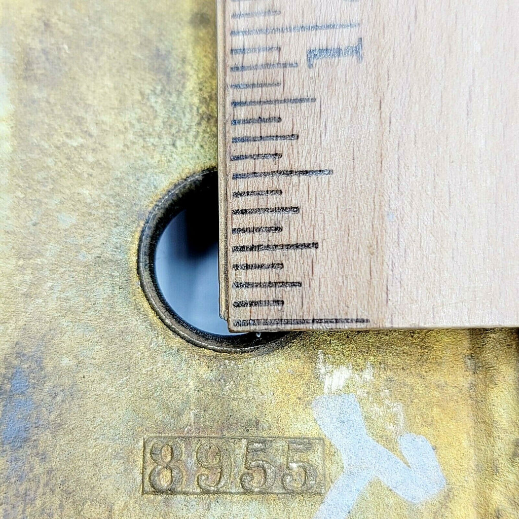 Antique MEDFORD Brass Doorknob Back Plate Thumb Lock 8" x 2 1/4"