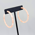 Pink Hoop Pierced Earrings Confetti Resin 2 in