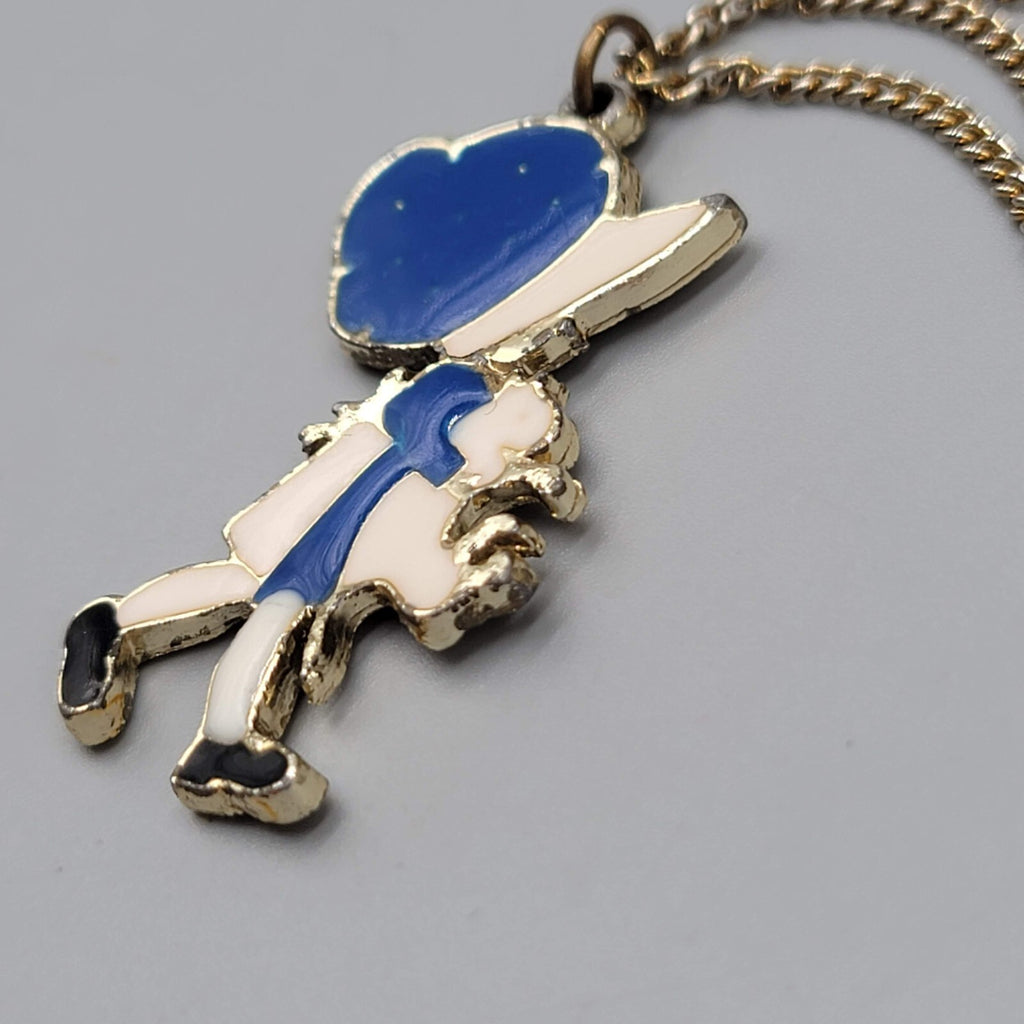Vintage Holly Hobbie Pendant Chain Necklace Enamel  16"
