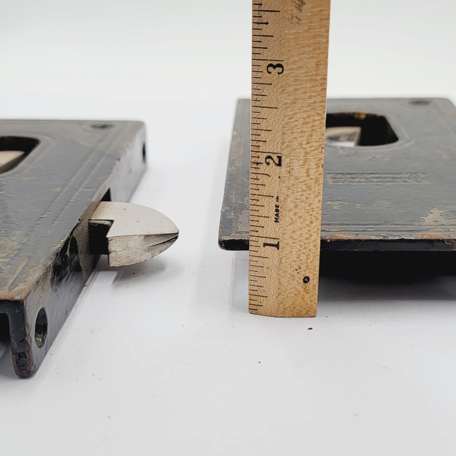 Vintage FC Stearns Mortise Lock Lot of 2 Door Hardware Salvage Unusual Rare
