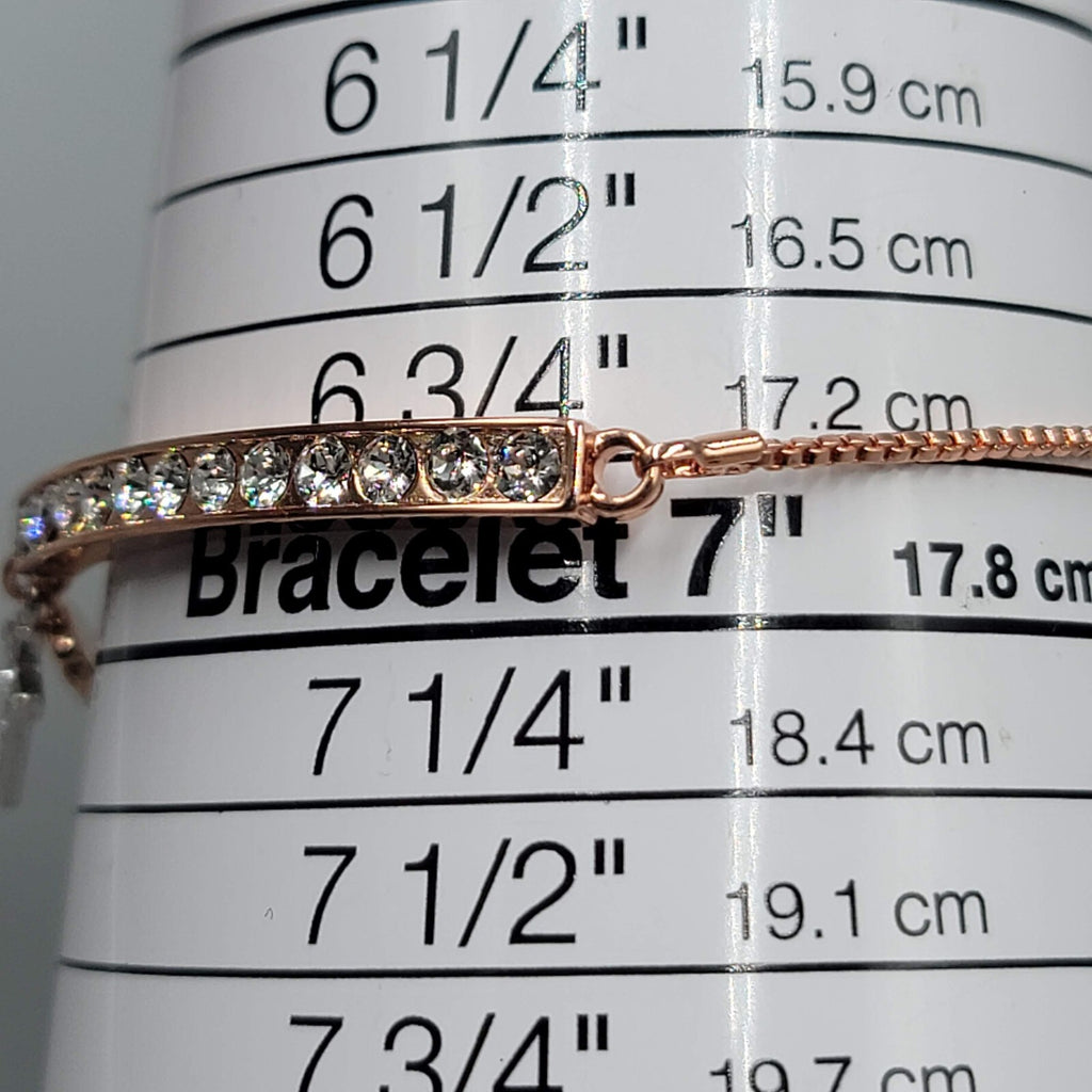 IBB CN Loved and Blessed Bracelet Rose Gold tone Crystal Rhinestone Adjustable