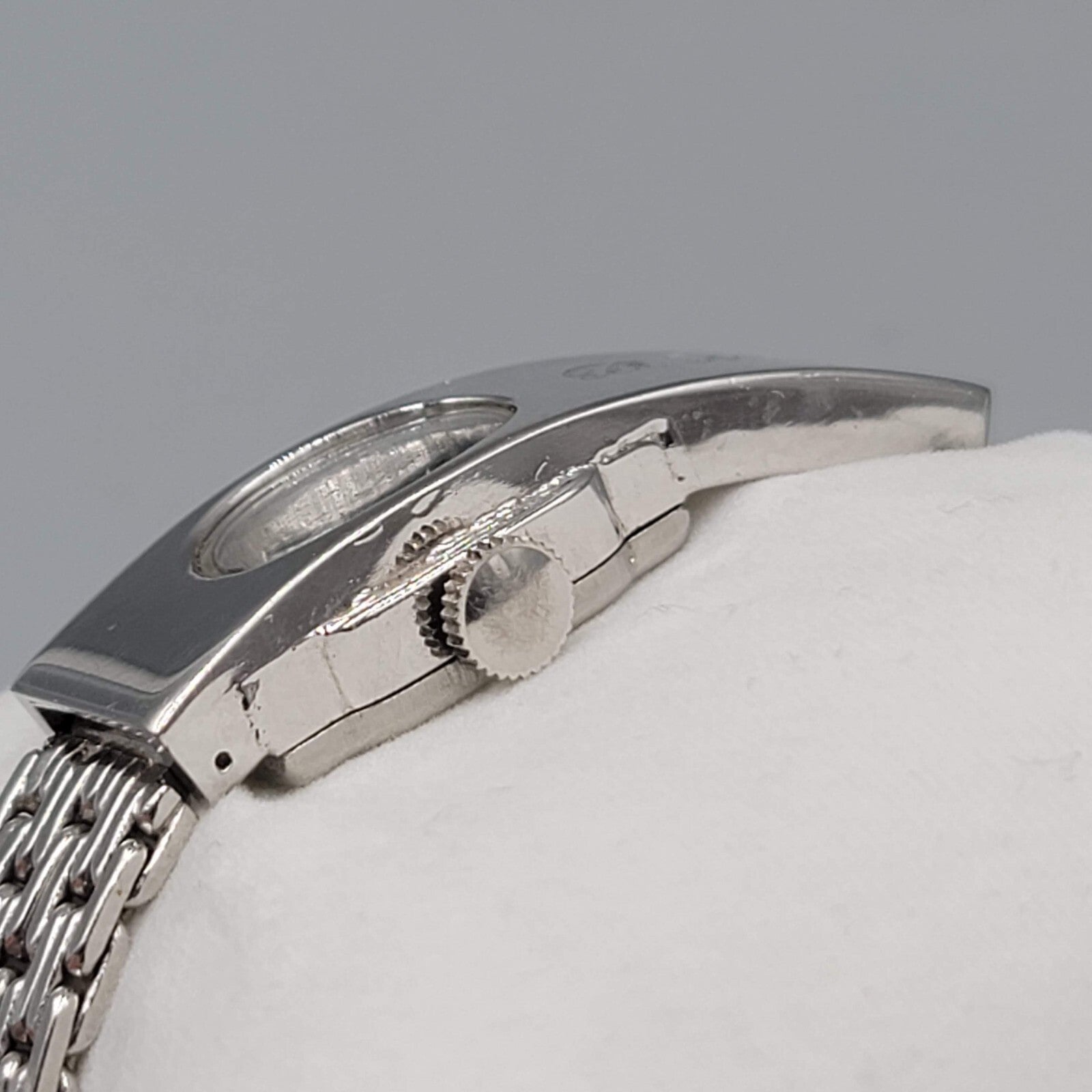 Vtg Swank 17 Jewels Sterling Silver Band Womens Watch Monogram BNM UNTESTED