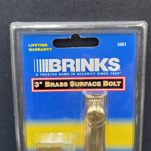 Brinks Hardware Brass Surface Bolt 5661 3 in NEW