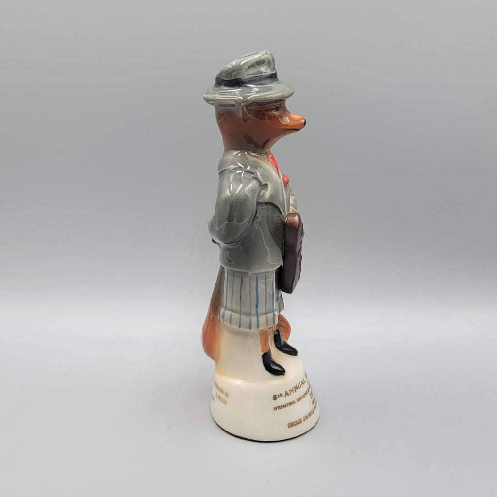 Vtg 1978 Jim Beam Bottle Club 8th Convention Fox Figurine Ceramic Paperweight