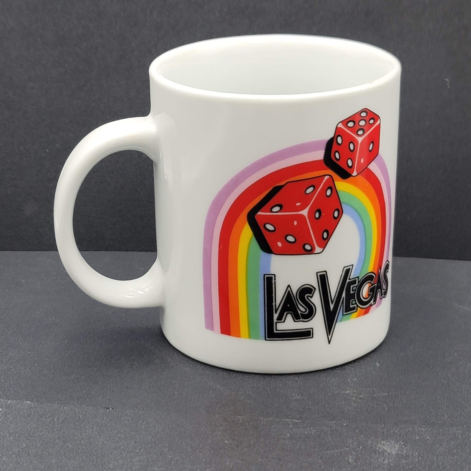 Vintage Las Vegas Nevada Rainbow Coffee Mug Novelty Mugs Casino Souvenir