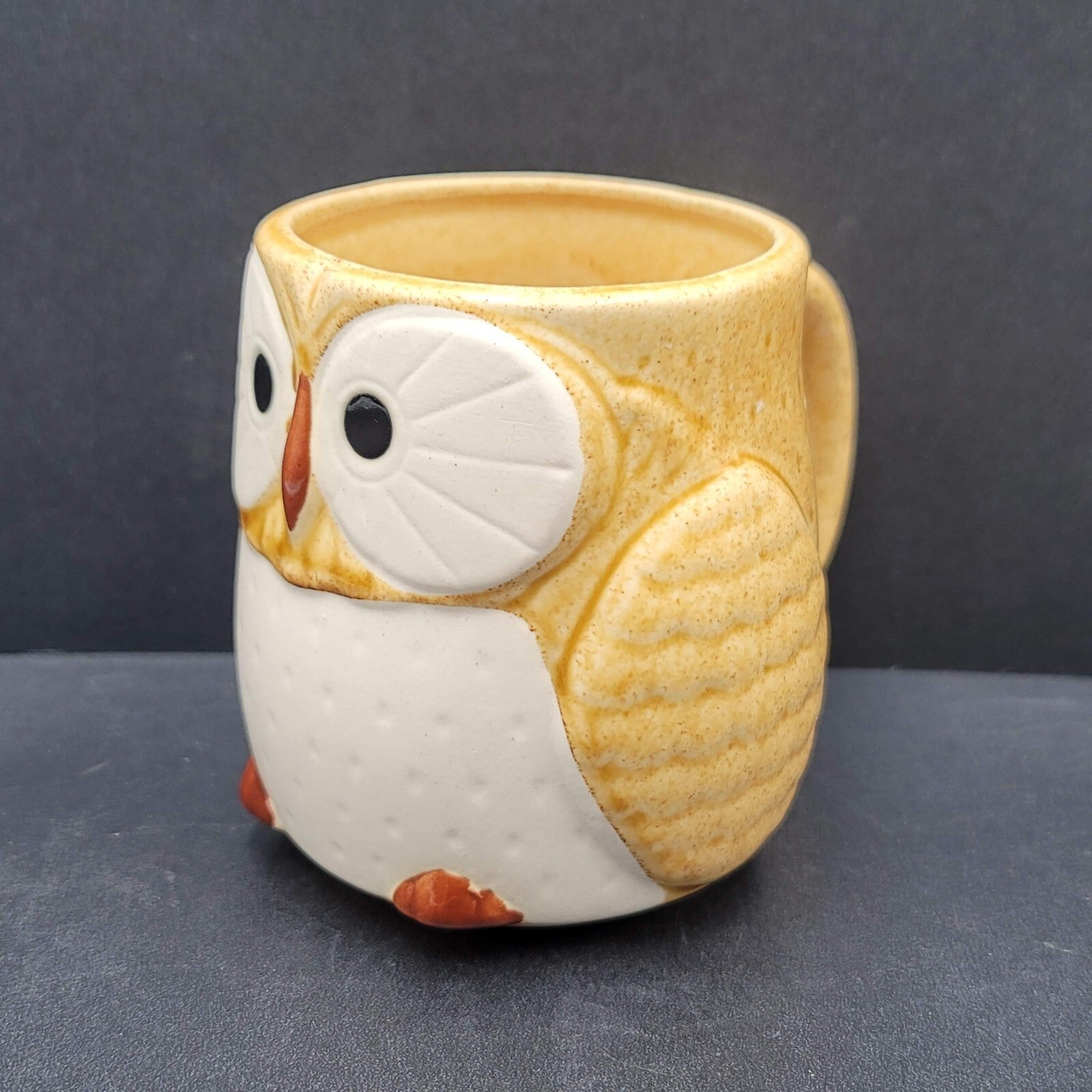 Ceramic 3D Owl Coffee Mug Hand Painted Kitsch Cute