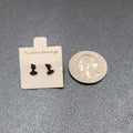 Vintage Skeleton Key Pierced Earrings Silver tone Tiny Studs  1/4"